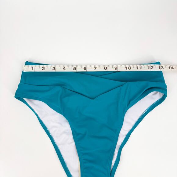 NWT Halara Crossover Bikini Bottom Swimsuit M‎ Teal - Picture 6 of 7